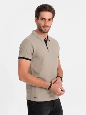 Srajca OMBRE OM-POSS-0113 TEMNO BEŽ