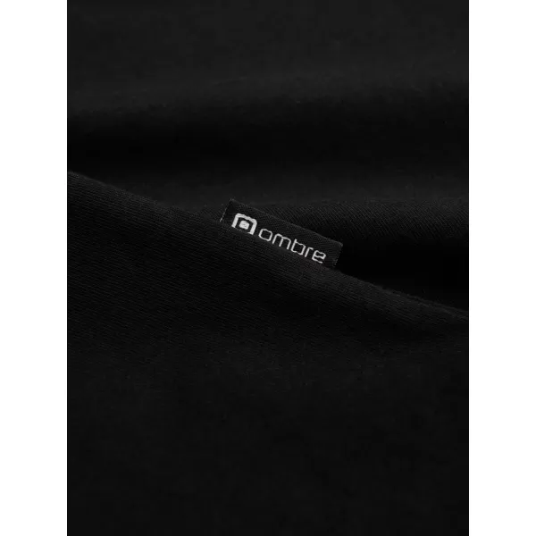  Moška T -majica z dolgim ​​rokavom OMBRE OM-LSCL-0110 ČRN 