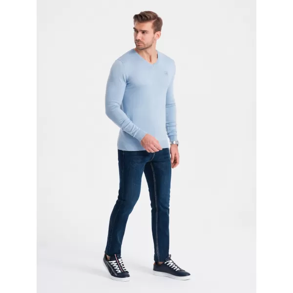  Moški pulover OMBRE OM-SWBS-0107 SVETLO MODRA 