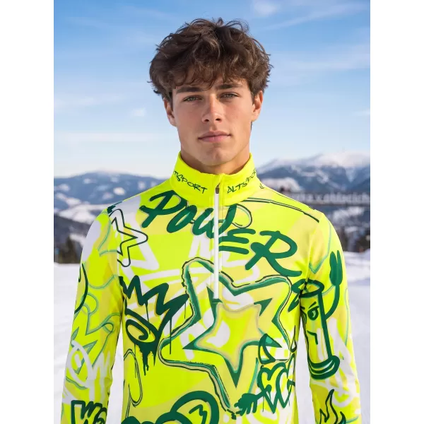  Moški vrhunski funkcionalni termo pulover ALTISPORT VOJ/ALM054TER03 FLUORESCENTNO ZELENA 