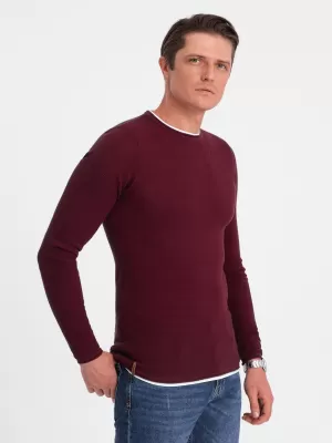 Moški pulover OMBRE OM-SWSW-0103 MAROON