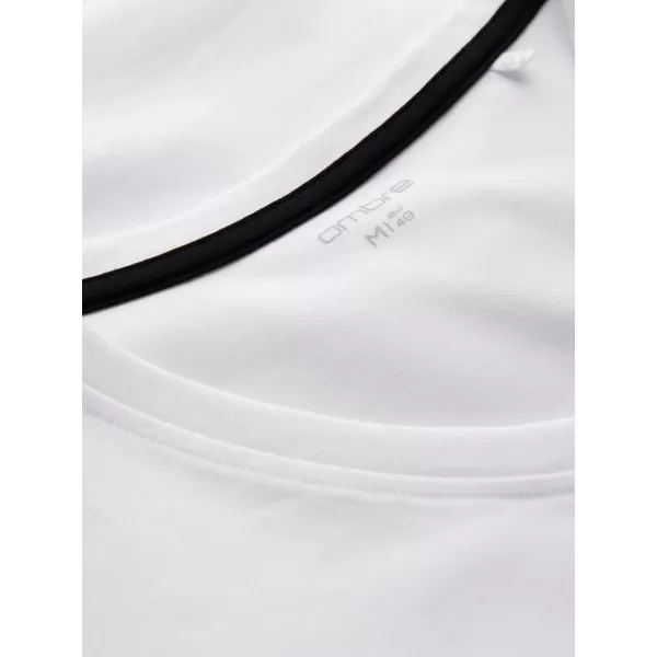  Moška T -majica z dolgim ​​rokavom OMBRE OM-LSCL-0110 BELA 