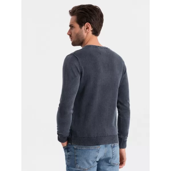  Moški pulover OMBRE OM-SWOS-0108 MORNARSKO MODRO 