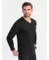 Moška T -majica z dolgimi rokavi OMBRE OM-LSBL-0108 ČRN