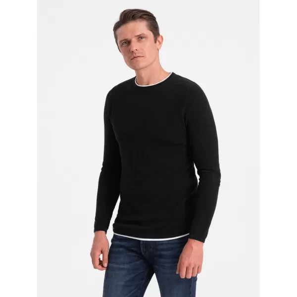  Moški pulover OMBRE OM-SWSW-0103 ČRN 