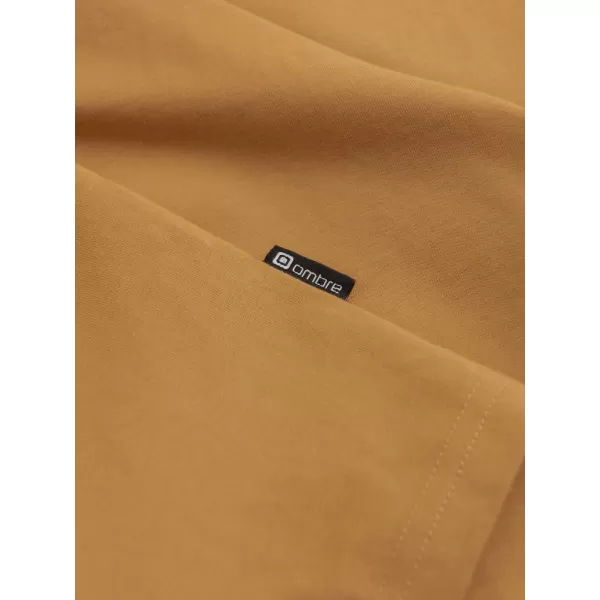  Moška T -majica z dolgim ​​rokavom OMBRE OM-LSBL-0106 GORČICA 