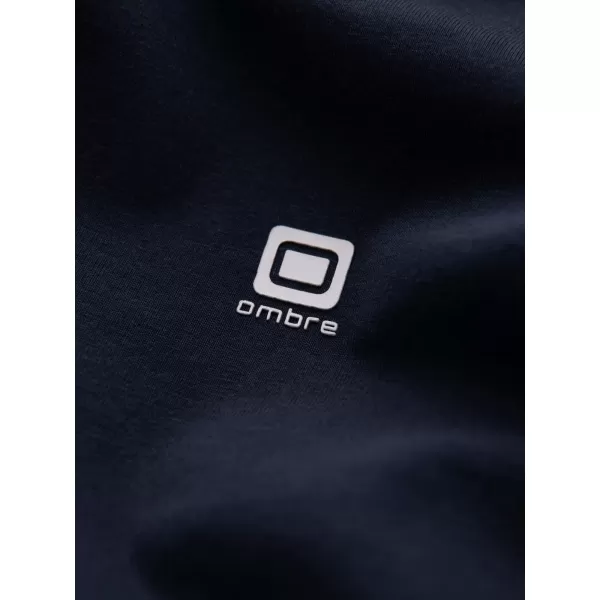  Moška T -majica z dolgim ​​rokavom OMBRE OM-LSCL-0102 MORNARSKO MODRO 