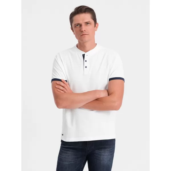  Moška T -majica z ovratnikom OMBRE OM-TSCT-0156 BELA 
