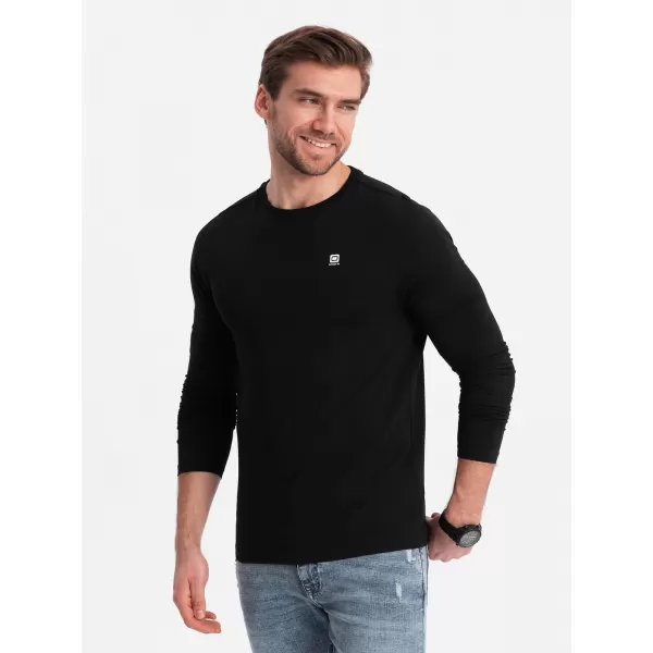  Moška T -majica z dolgim ​​rokavom OMBRE OM-LSCL-0102 ČRN 
