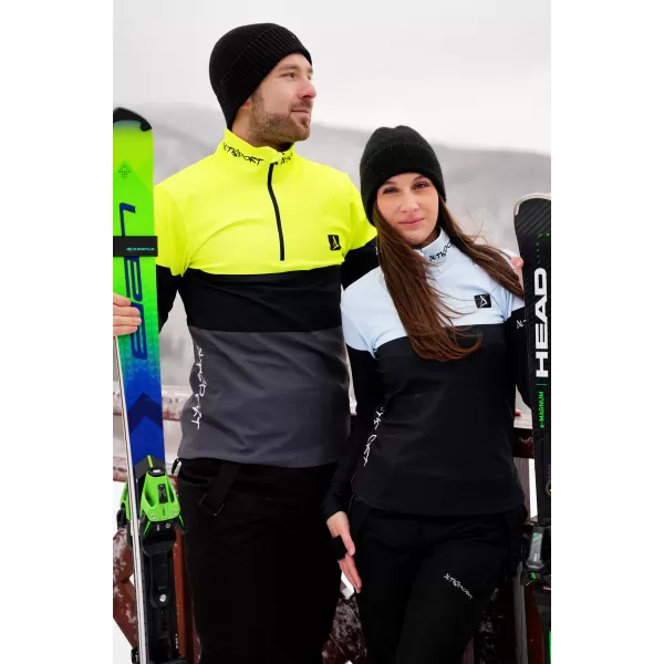  Pánská funkční termo mikina premium ALTISPORT VOJ/ALM051TER03 NEON YELLOW/ŠEDÁ 