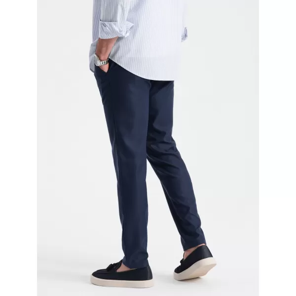  Hlače OMBRE OM-PACP-0182 MORNARSKO MODRO 