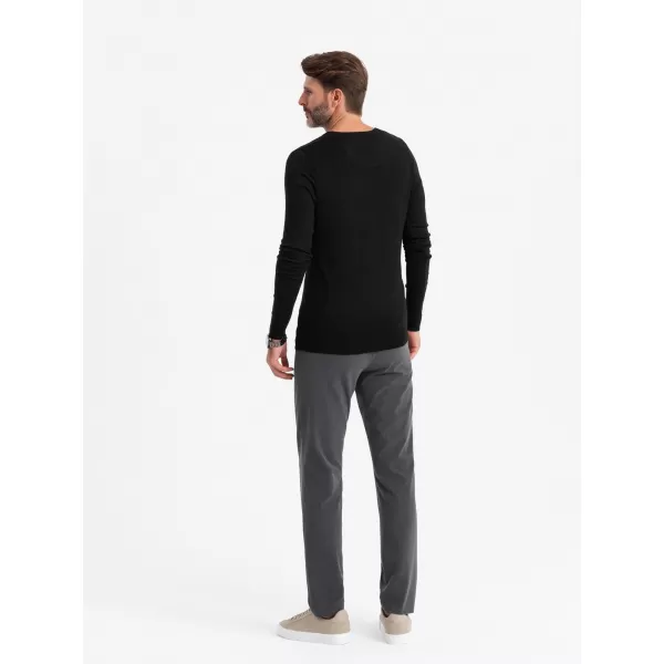  Moški pulover OMBRE OM-SWBS-0106 ČRN 