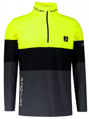 Pánská funkční termo mikina premium ALTISPORT VOJ/ALM051TER03 NEON YELLOW/ŠEDÁ