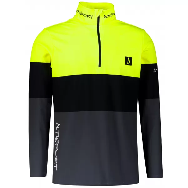  Pánská funkční termo mikina premium ALTISPORT VOJ/ALM051TER03 NEON YELLOW/ŠEDÁ 