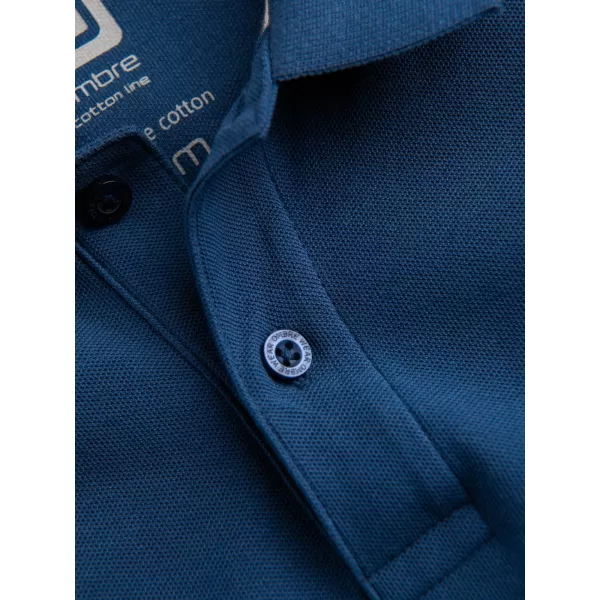  Moška T -majica z ovratnikom OMBRE S1374 TEMNO MODRA 