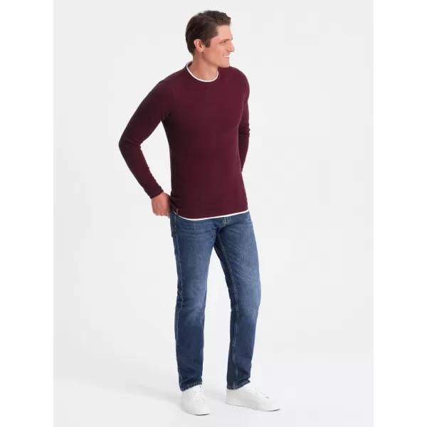  Moški pulover OMBRE OM-SWSW-0103 MAROON 