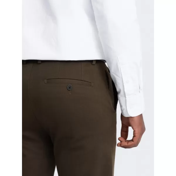  Hlače OMBRE OM-PACP-0190 TEMNO OLJČNO ZELENO 