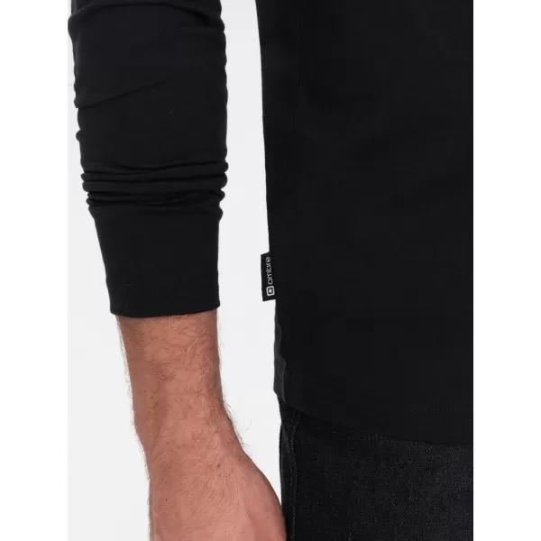  Moška T -majica z dolgimi rokavi OMBRE OM-LSBL-0108 ČRN 
