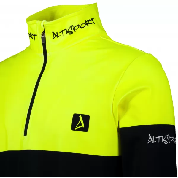  Pánská funkční termo mikina premium ALTISPORT VOJ/ALM051TER03 NEON YELLOW/ŠEDÁ 