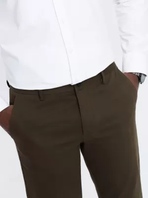 Hlače OMBRE OM-PACP-0190 TEMNO OLJČNO ZELENO
