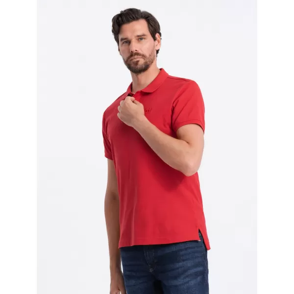  Moška T -majica z ovratnikom OMBRE S1374 RDEČA 