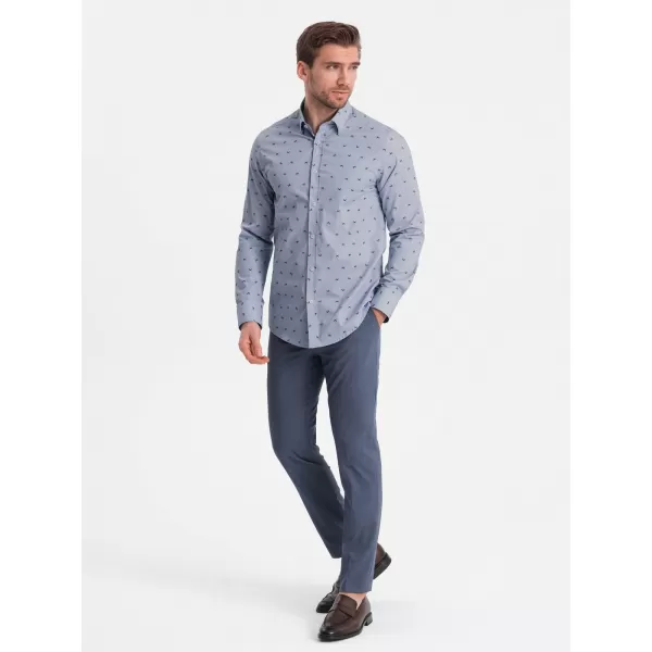  Srajca OMBRE OM-SHCS-0156 SVETLO MODRA 