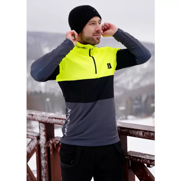  Pánská funkční termo mikina premium ALTISPORT VOJ/ALM051TER03 NEON YELLOW/ŠEDÁ 