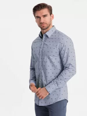 Srajca OMBRE OM-SHCS-0156 SVETLO MODRA