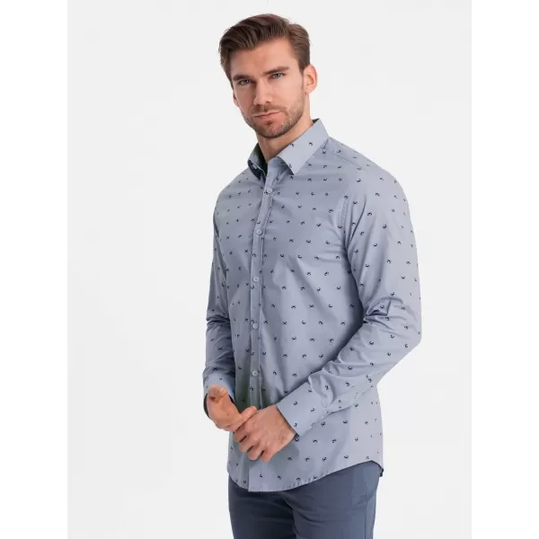  Srajca OMBRE OM-SHCS-0156 SVETLO MODRA 