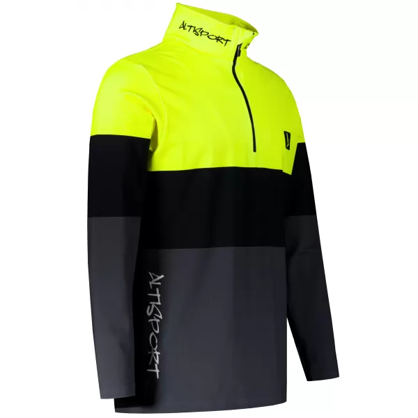  Pánská funkční termo mikina premium ALTISPORT VOJ/ALM051TER03 NEON YELLOW/ŠEDÁ 