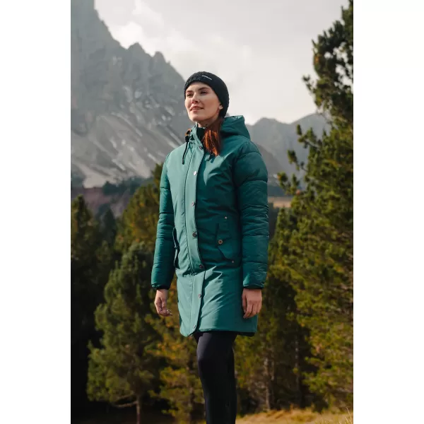  Ženski zimski plašč NORDBLANC WARMHUG NBWJL8073 TEMNO ZELENA 
