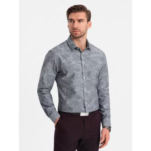  Srajca OMBRE OM-SHCS-0157 SIVA 