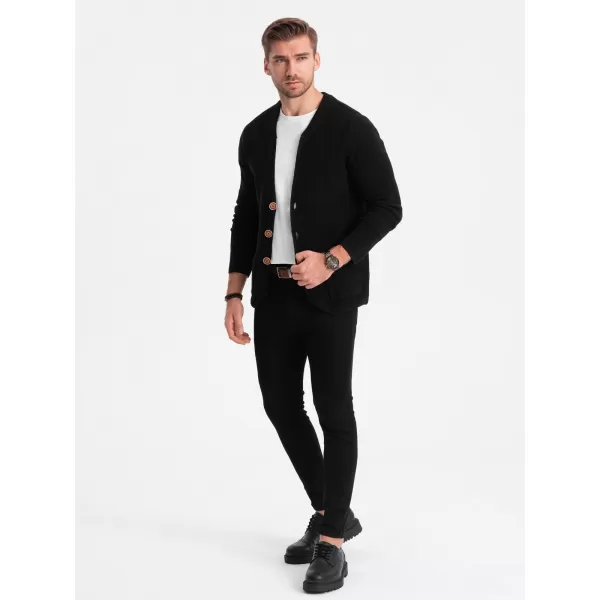  Moški pulover OMBRE OM-SWCD-0109 ČRN 