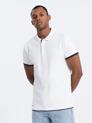 Moška T -majica z ovratnikom OMBRE OM-POSS-0113 BELA