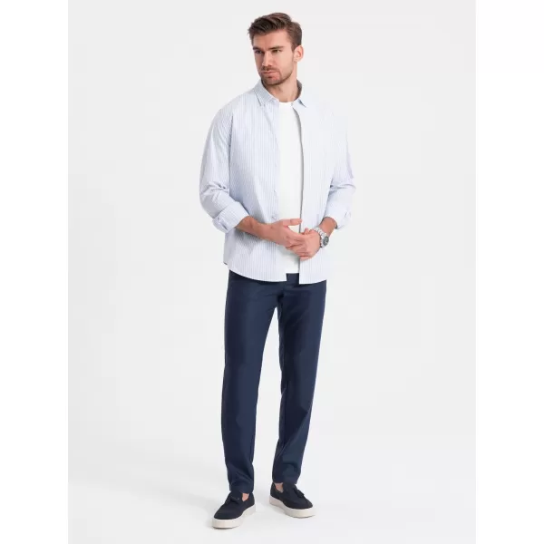  Hlače OMBRE OM-PACP-0182 MORNARSKO MODRO 