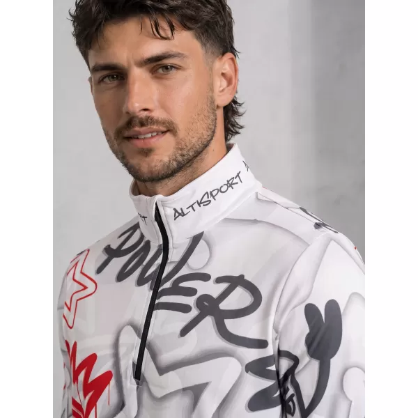  Moški vrhunski funkcionalni termo pulover ALTISPORT VOJ/ALM054TER03 SIVO-RDEČA 