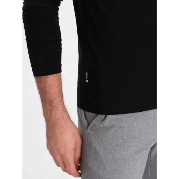  Moška T -majica z dolgim ​​rokavom OMBRE OM-LSCL-0110 ČRN 