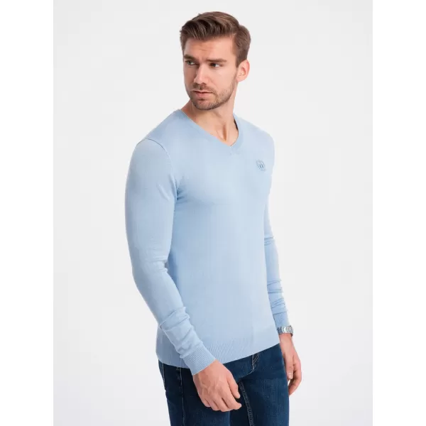  Moški pulover OMBRE OM-SWBS-0107 SVETLO MODRA 