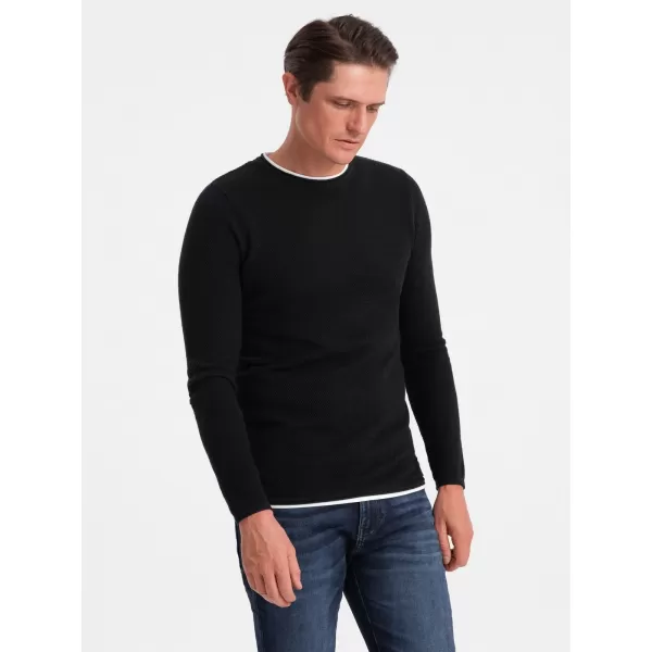  Moški pulover OMBRE OM-SWSW-0103 ČRN 