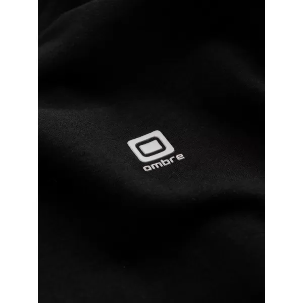  Moška T -majica z dolgim ​​rokavom OMBRE OM-LSCL-0102 ČRN 