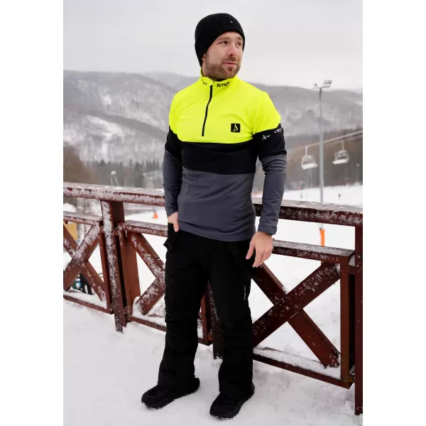  Pánská funkční termo mikina premium ALTISPORT VOJ/ALM051TER03 NEON YELLOW/ŠEDÁ 