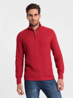 Moški pulover OMBRE OM-SWZS-0105 RDEČA