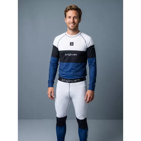  Moška premium termo majica z dolgimi rokavi ALTISPORT VOJ/ALM051TER01 BELO MODRA 