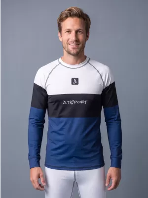 Moška premium termo majica z dolgimi rokavi ALTISPORT VOJ/ALM051TER01 BELO MODRA