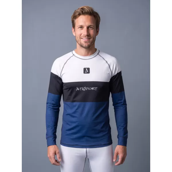  Moška premium termo majica z dolgimi rokavi ALTISPORT VOJ/ALM051TER01 BELO MODRA 