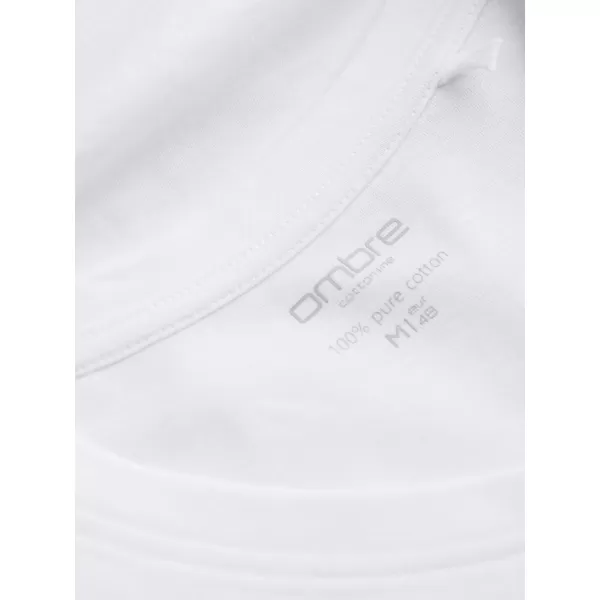  Moška T -majica z dolgim ​​rokavom OMBRE OM-LSBL-0108 BELA 