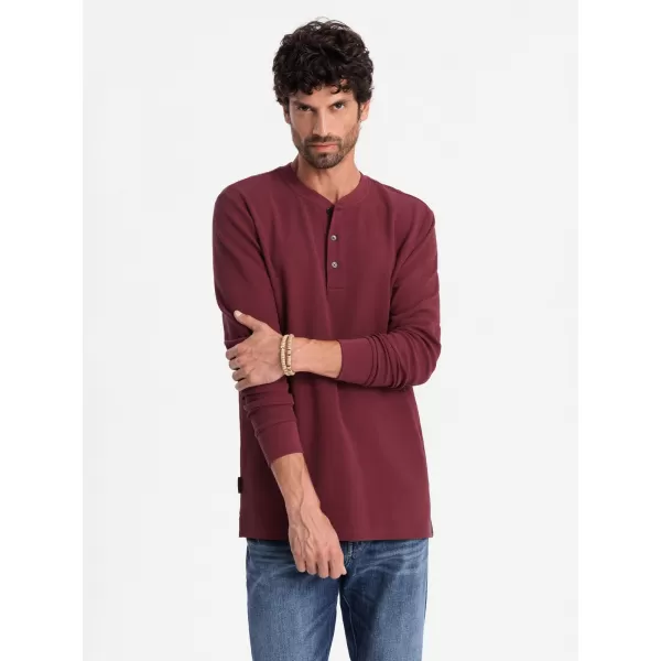  Moška T -majica z dolgim ​​rokavom OMBRE OM-LSCL-0120 MAROON 