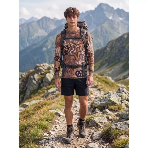  Moška premium termo majica z dolgimi rokavi ALTISPORT VOJ/ALM054TER01 RJAVA 