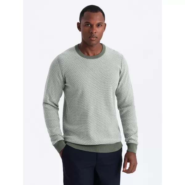  Moški pulover OMBRE OM-SWSW-0111 ZELENA 