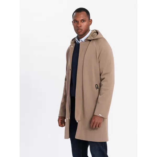  Moški plašč OMBRE OM-COSC-0112 KAVA 